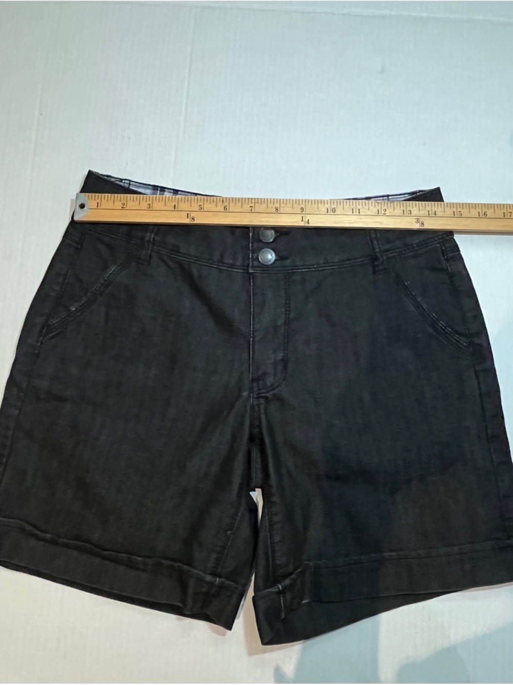 Santana Women’s Heathered Black Casual Cuffed Shorts. Part of 3 for $30